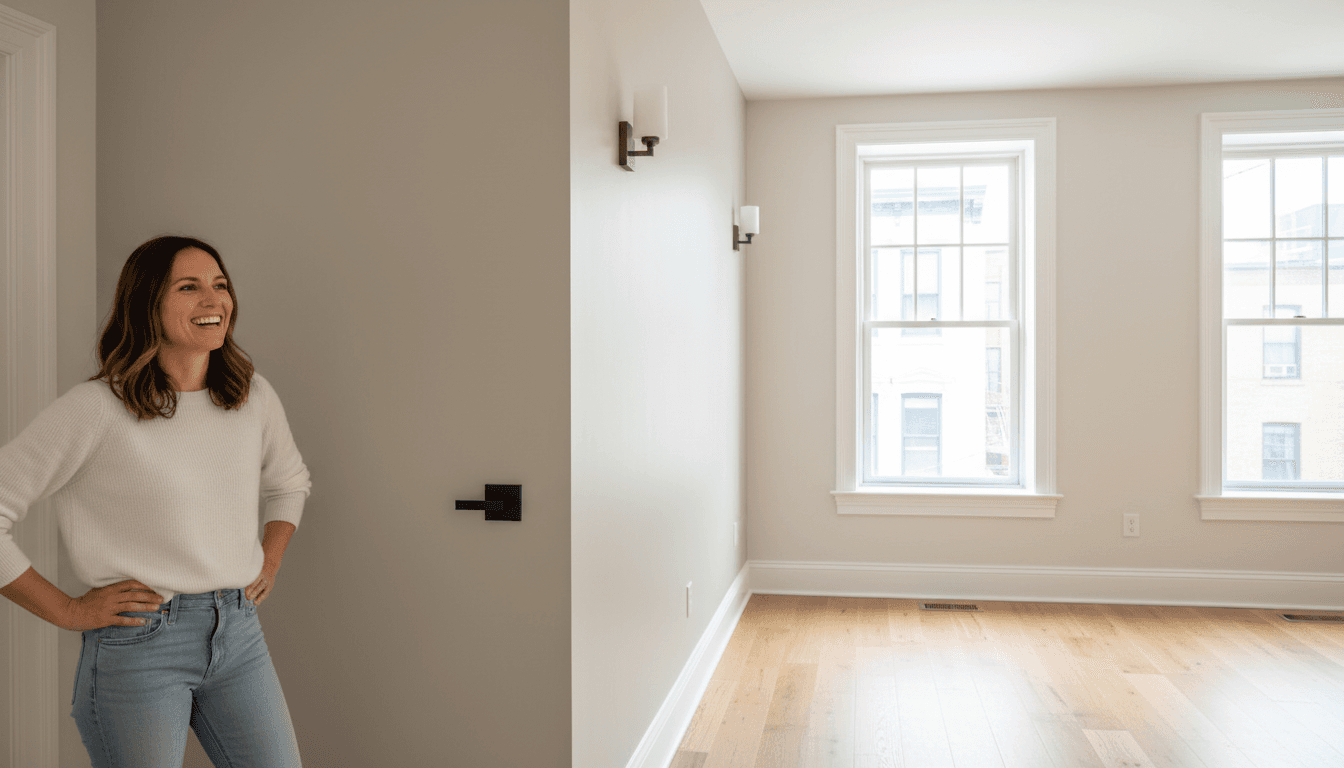 Completed interior painting project with satisfied homeowner